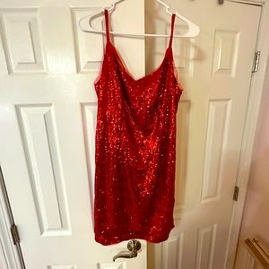 RED SEQUIN DRESS
